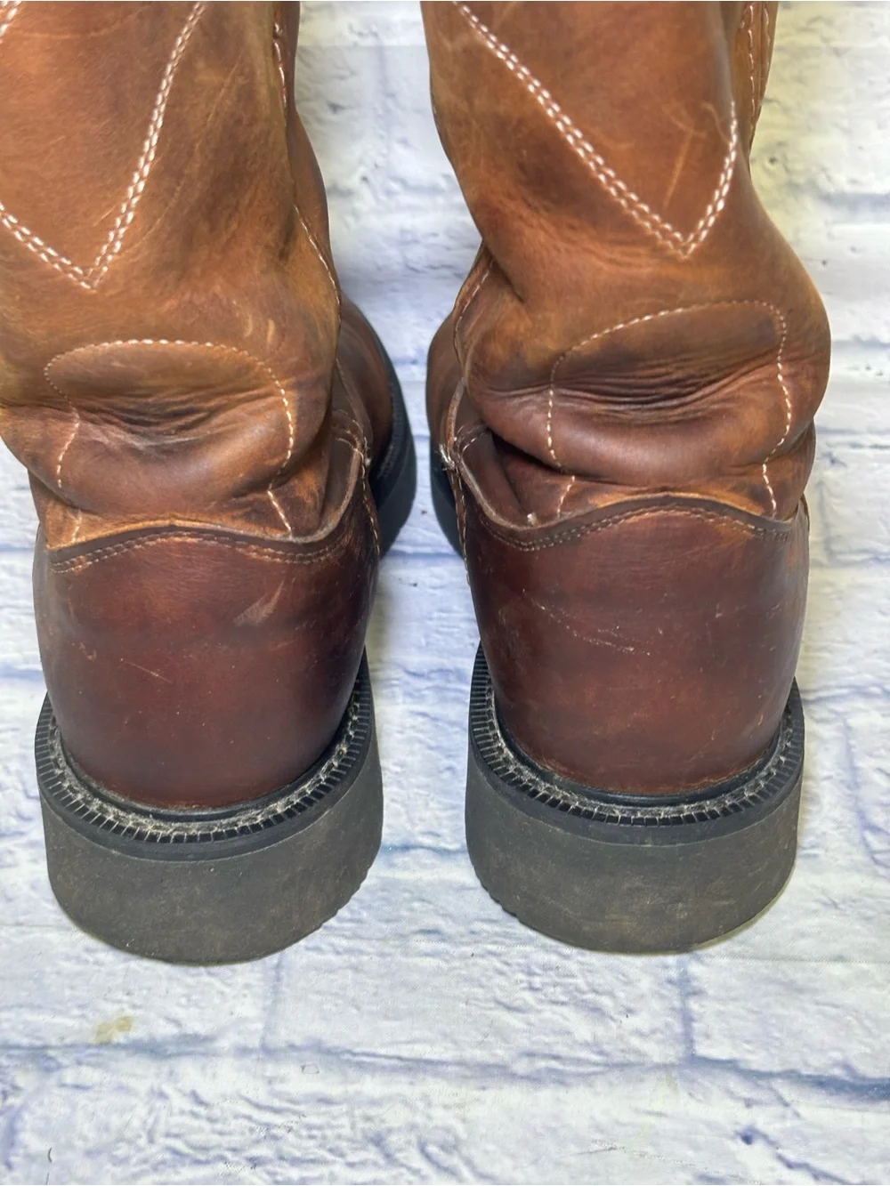 Justin Vintage USA 4760 Conductor Mens Size 10.5 D Brown Work Boots Soft Toe